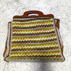 Unbranded Handmade green & brown Crocheted Purse